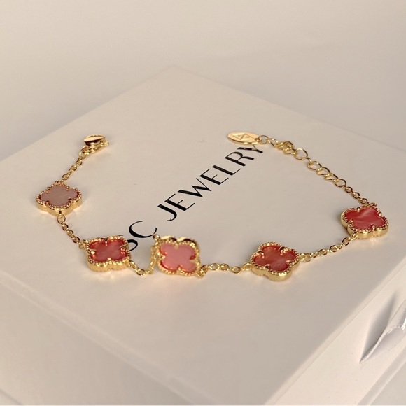 Petite Clover Pink Mother of Pearl 14k Gold Filled - Picture 7 of 11